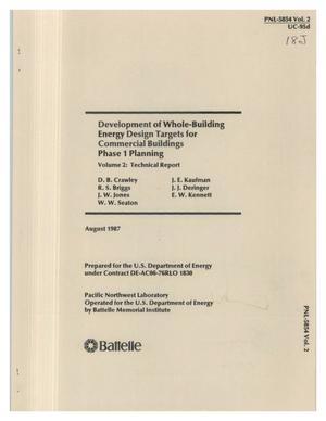 Development of whole-building energy design targets for commercial buildings: Phase 1, Planning: Volume 2, Technical report