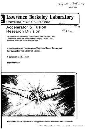 Achromatic and isochronous electron beam transport for tunable free electron lasers