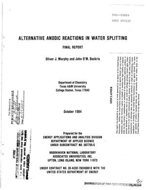 Alternative anodic reactions in water splitting. Final report
