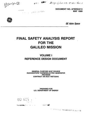 Final safety analysis report for the Galileo Mission: Volume 1, Reference design document