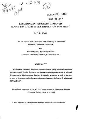 Renormalization group improved Yennie-Frautschi-Suura theory for Z/sup 0/ physics