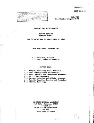 Biology Division progress report, June 1, 1980-July 31, 1982