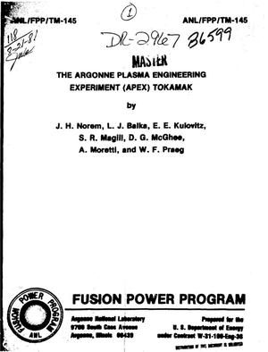 Argonne Plasma Engineering Experiment (APEX) Tokamak