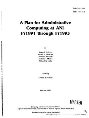 A plan for administrative computing at ANL FY1991 through FY1993