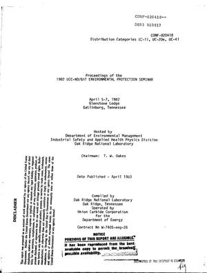 1982 UCC-ND/GAT environmental protection seminar: proceedings