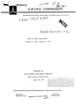 Phase II draft final report February 1, 1979-August 31, 1979