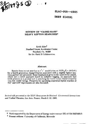 Review of ''close-mass'' heavy lepton searches