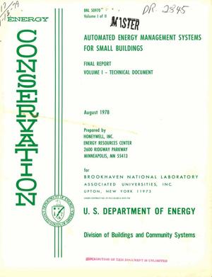 Automated energy management systems for small buildings. Final report, Volume 1: technical document