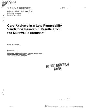 Core analysis in a low permeability sandstone reservoir: Results from the Multiwell Experiment