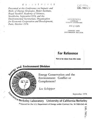 Energy conservation and the environment: conflict or complement