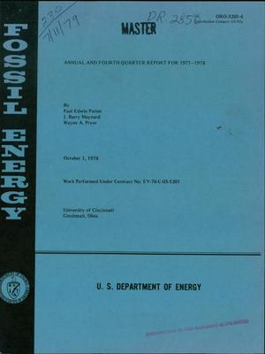 Annual and Fourth Quarter Report for 1977--1978. [Appalachian Area]