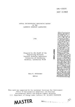 Annual environmental monitoring report of the Lawrence Berkeley Laboratory, 1986