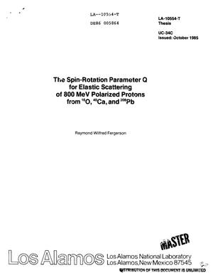 Spin-rotation parameter Q for elastic scattering of 800 MeV polarized protons from WO, UCa, and SYPb