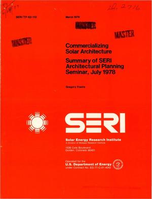 Commercializing solar architecture