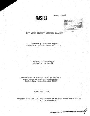 MIT LMFBR blanket research project. Quarterly progress report, January 1, 1979--March 31, 1979