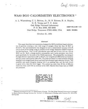 WA80 BGO calorimetry electronics