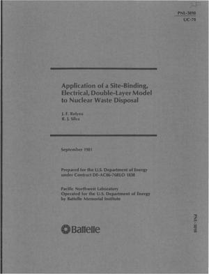 Application of a site-binding, electrical, double-layer model to nuclear waste disposal