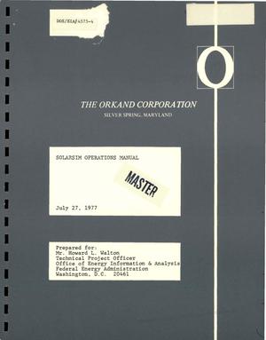 SOLARSIM operations manual