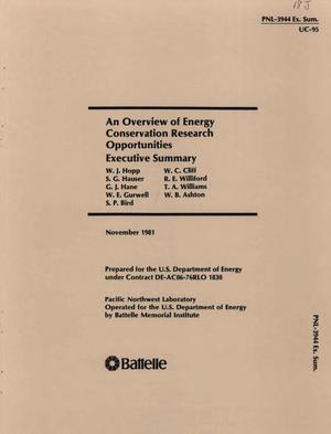 Overview of energy-conservation research opportunities: executive summary