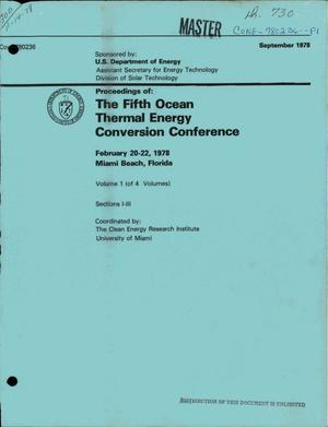Fifth ocean thermal energy conversion conference. Volume 1. Sections I-III