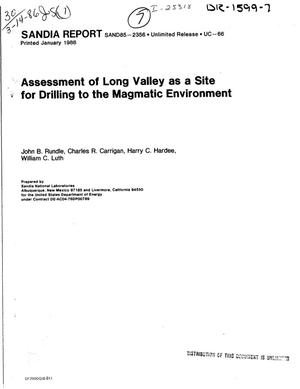 Assessment of Long Valley as a Site for Drilling to the Magmatic Environment