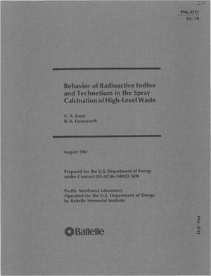 Behavior of radioactive iodine and technetium in the spray calcination of high-level waste
