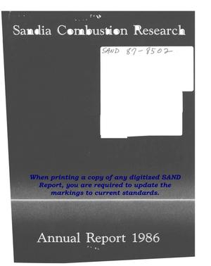 Sandia Combustion Research Program: Annual report, 1986
