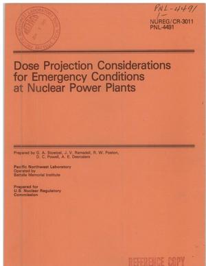 Dose-projection considerations for emergency conditions at nuclear power plants