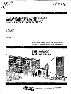 Electronics of the target diagnostics system for the Shiva Laser Fusion Facility