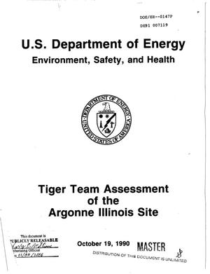 Tiger Team Assessment of the Argonne Illinois Site