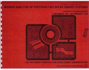 Mission analysis of photovoltaic solar energy systems. Quarterly progress report, December 1, 1975--February 29, 1976