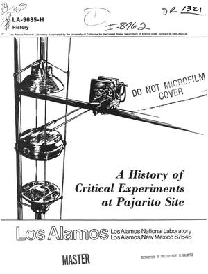 History of critical experiments at Pajarito Site