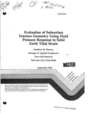 Evaluation of subsurface fracture geometry using fluid pressure response to solid earth tidal strain
