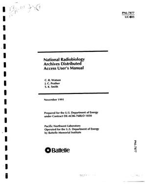 National Radiobiology Archives Distributed Access user's manual