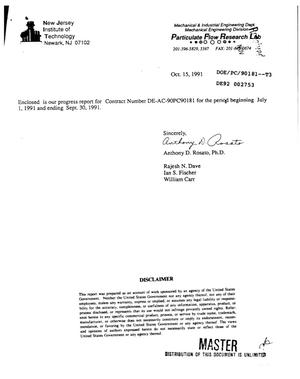(Particulate Flow Research Lab) quarterly progress report, July 1, 1991--September 30, 1991