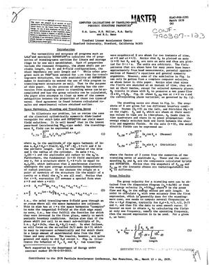 Computer calculations of traveling-wave periodic structure properties