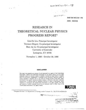 Research in theoretical nuclear physics