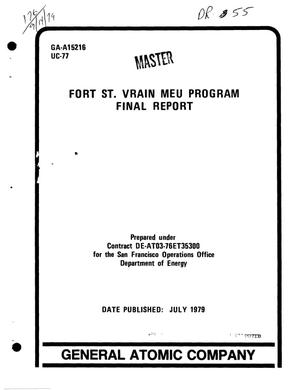 Primary view of object titled 'Fort St. Vrain MEU program. Final report'.