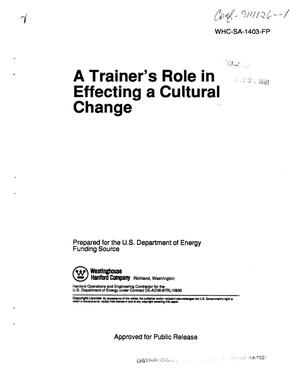 A trainer's role in effecting a cultural change