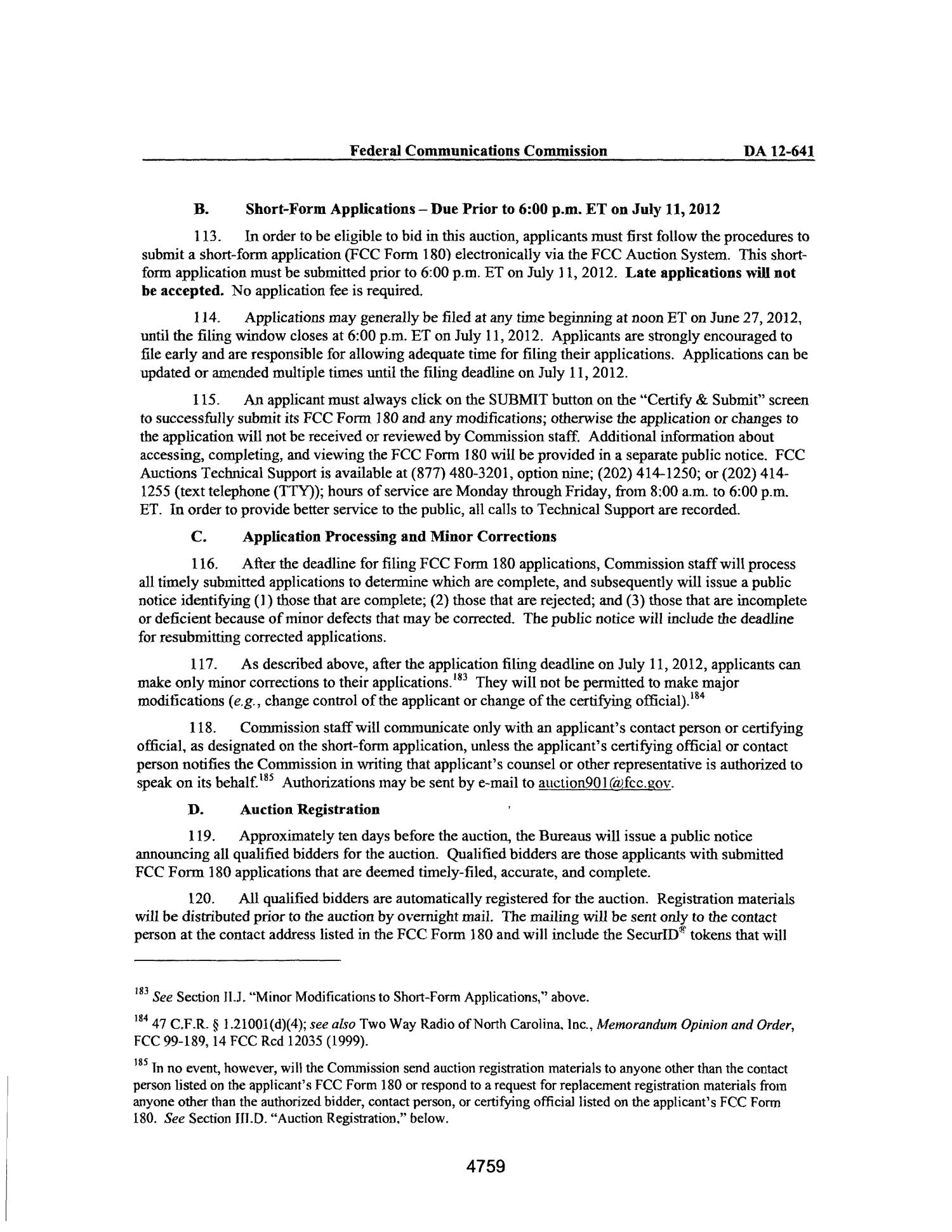 FCC Record, Volume 27, No. 6, Pages 4697 to 5673, April 30 - May 22, 2012
                                                
                                                    4759
                                                