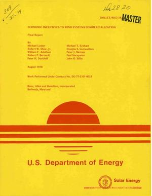Economic incentives to wind systems commercialization. Final report
