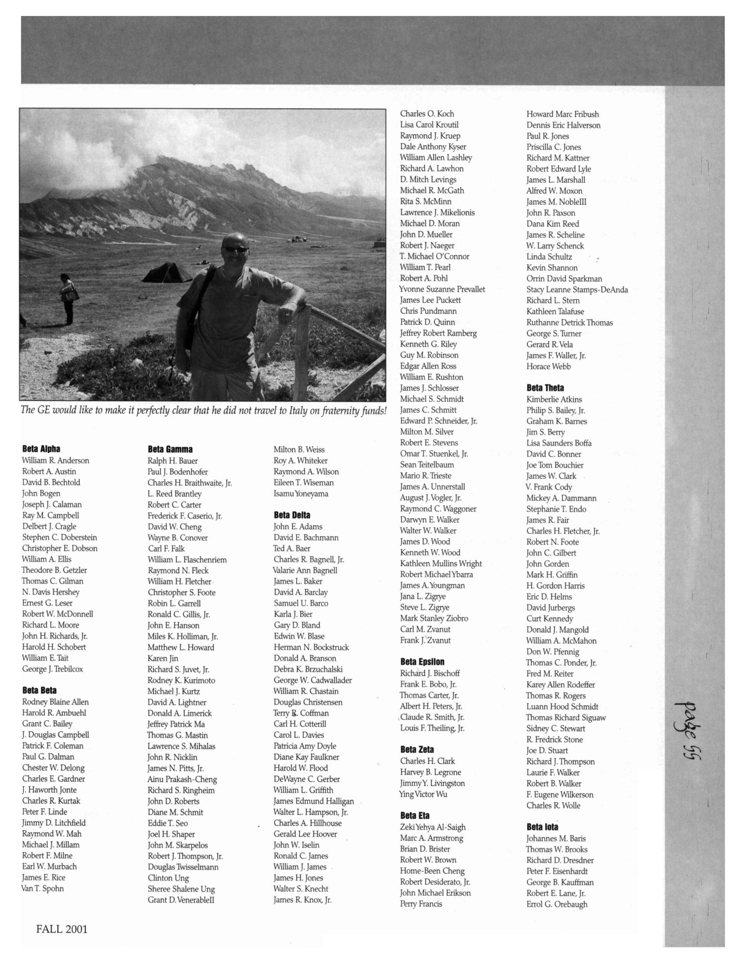 The Hexagon Volume 92 Number 3 Fall 01 Page 55 Unt Digital Library