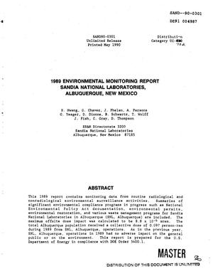 Primary view of object titled '1989 Environmental monitoring report, Sandia National Laboratories, Albuquerque, New Mexico'.