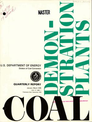 Coal demonstration plants. Quarterly report, January--March 1978
