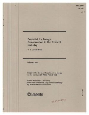 Potential for Energy Conservation in the Cement Industry