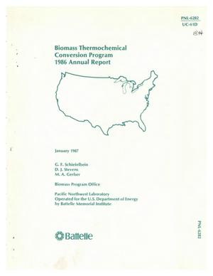 Biomass Thermochemical Conversion Program: 1986 annual report