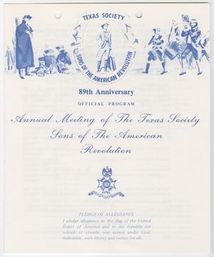 Primary view of object titled 'Annual Meeting of the Texas Society, Sons of the American Revolution, 1985'.
