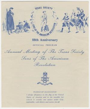 Primary view of object titled 'Annual Meeting of the Texas Society, Sons of the American Revolution, 1984'.
