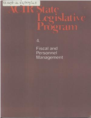ACIR state legislative program : 4. Fiscal and Personnel Management