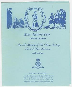 Annual Meeting of the Texas Society, Sons of the American Revolution, 1978